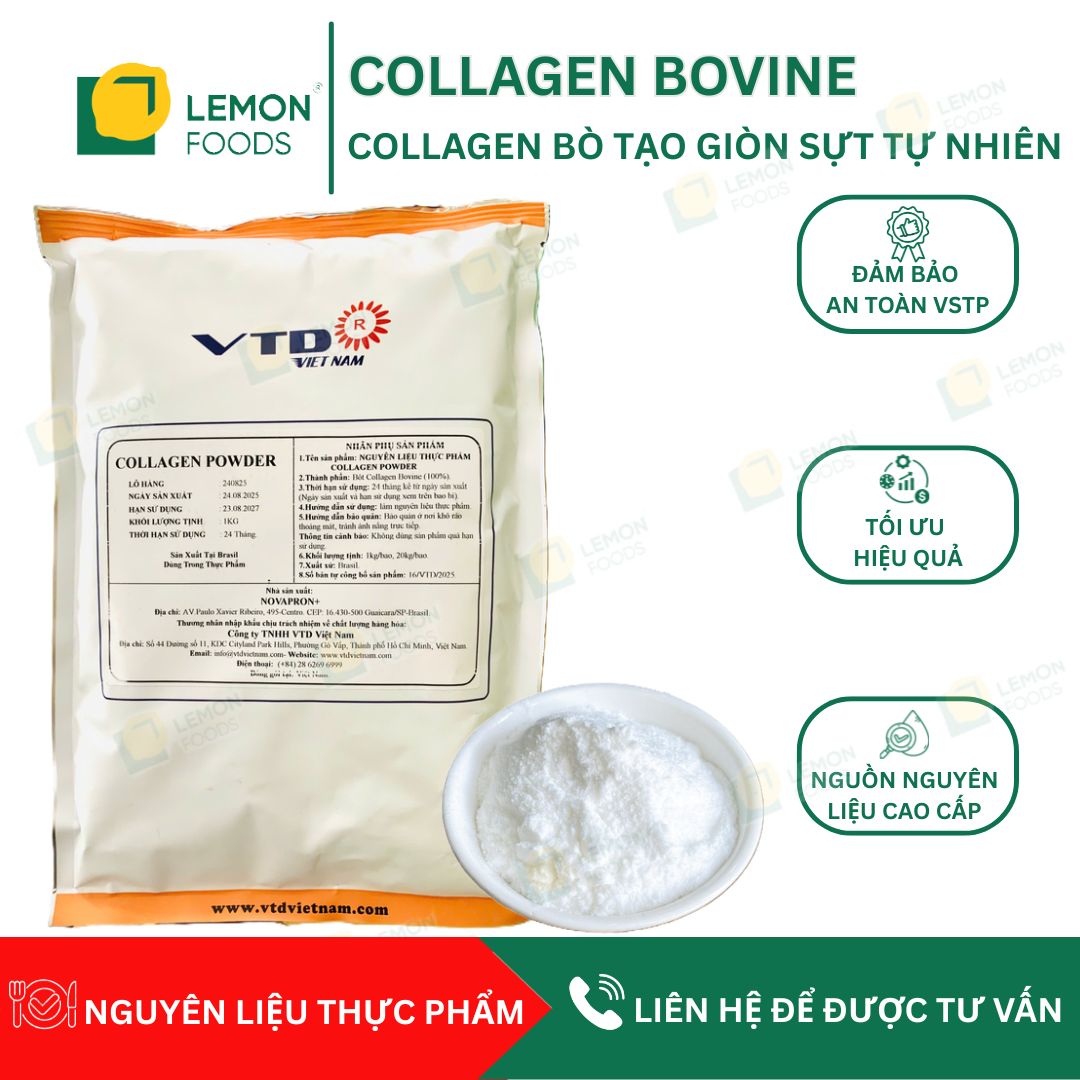 Collagen Bovine tạo độ giòn sựt tự nhiên cho thực phẩm