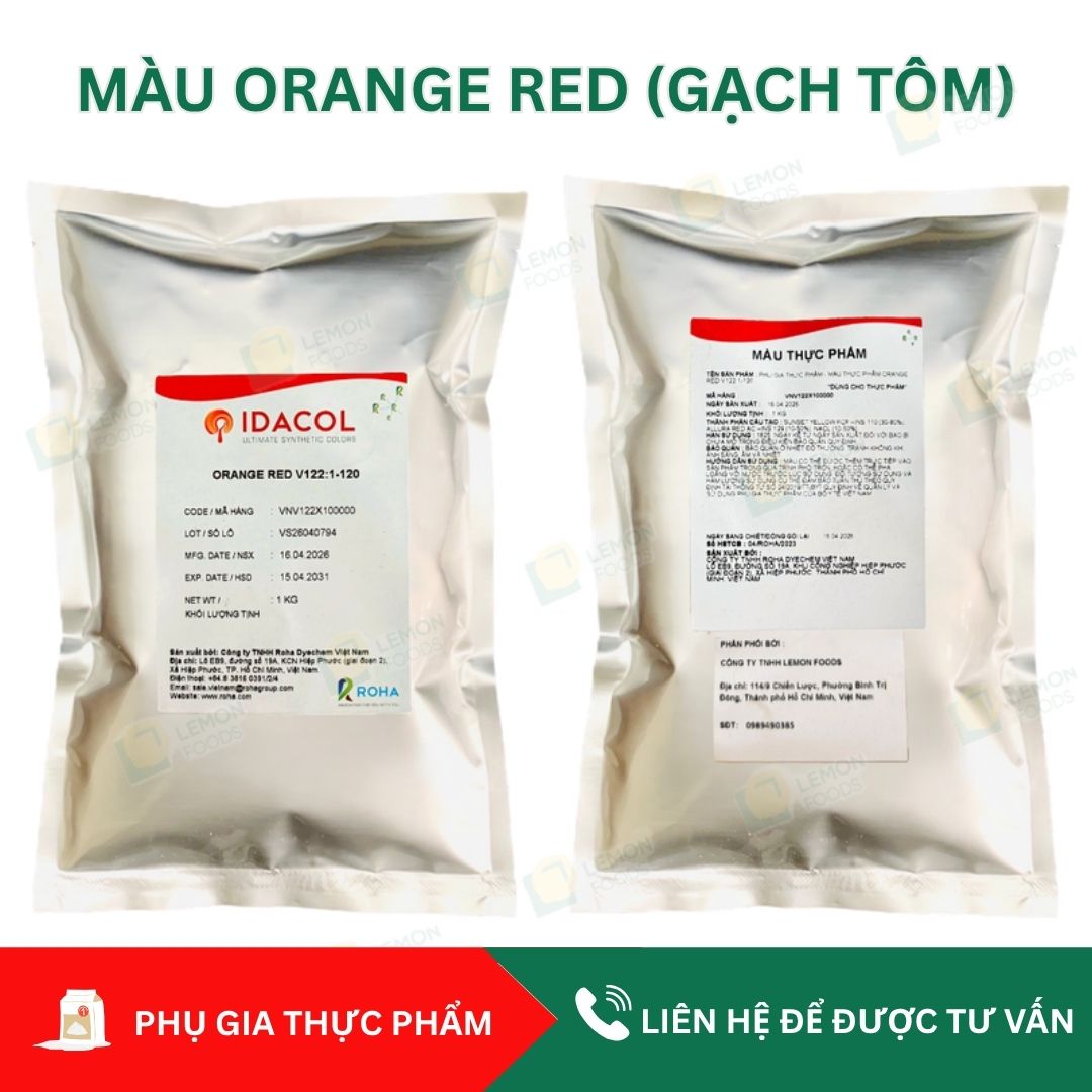 Màu gạch tôm chuyên dùng trong chế biến thực phẩm