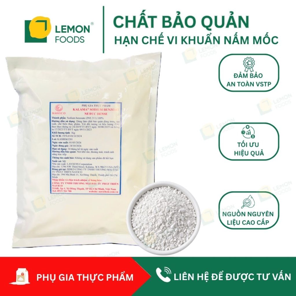 Chất chống mốc thực phẩm Sodium Benzoate Kalama